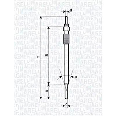 Abbildung von MAGNETI MARELLI 062900091304 Glühkerze 11V 10A M10X1,25 TOYOTA: Corolla Verso, Avensis II Kombi, RAV4 IV SUV