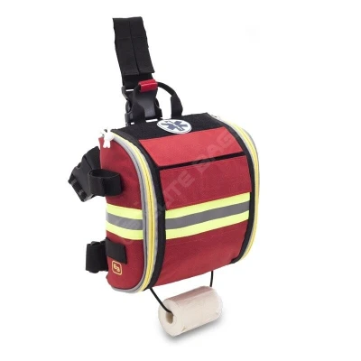 Abbildung von ELITE BAGS QUICKAID Oberschenkel Tasche rot umfangreiches Platzangebot Einhandöffnung MOLLE Systemschlaufen
