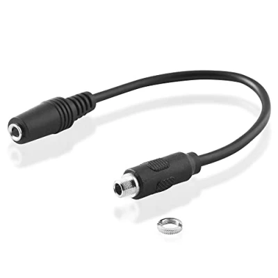 Abbildung von BestPlug 25cm Audio Stereo Adapter Kabel Verlängerung Verbindungsstück Aux in Out, Klinke 3,5mm Buchse Kupplung weiblich auf Einbau weiblich, schwarz