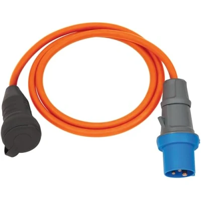Abbildung von Brennenstuhl Camping Adapterkabel/CEE Adapter mit CEE Stecker und Schutzkontakt Kupplung (1,5m Kabel in orange, H07RN F 3G2,5, 230V/16A, für ständigen Einsatz im Außenbereich IP44, Made Germany)