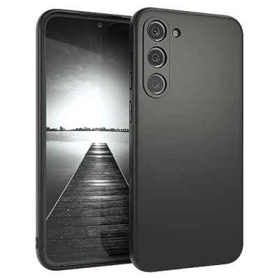 Abbildung von EAZY CASE Silikon Hülle kompatibel mit Samsung Galaxy S23 Plus stoßfestes Abdeckung, Handyhülle, [Schlank, weich, flexibel], Matt Power, Unzerstörbare Sturzfestigkeit in Schwarz