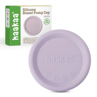 Abbildung von haakaa Deckel für Milchpumpe, Silikondeckel, passend alle Milchpumpen, Generation 1/2/3, auslaufsicher, staubdicht, Lavendel