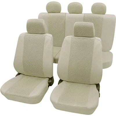 Abbildung von PETEX Auto Sitzbezüge Universal Komplett Set 11 teilig Sydney beige, Eco Class mit SAB 1 Vario