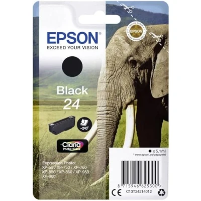Abbildung von Epson 24 schwarz tintenpatrone 5,1ml C13T24214012 original
