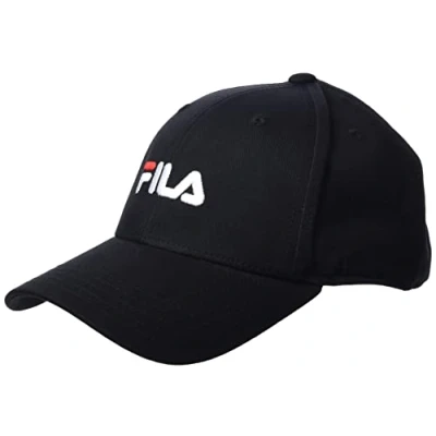 Abbildung von FILA Unisex Brasov 6 Panel with linear Logo Strap Back Baseballkappe, Black, OneSize