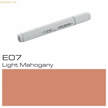 Abbildung von COPIC Classic Marker Typ E 07, Light Mahogany, professioneller Layoutmarker, mit einer breiten und feinen Spitze