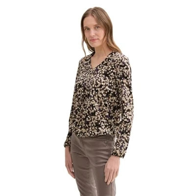 Abbildung von TOM Tailor Bluse, Damen, Größe: Large, Neutral watercolor squares