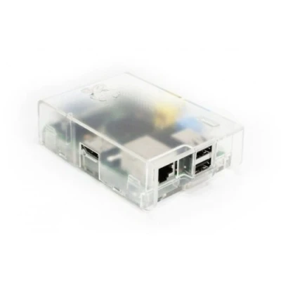 Abbildung von Raspberry Pi Gehäuse (Achtung: Nicht geeignet für B+/Pi2/Pi3/Pi4!) belüftet, klar/durchsichtiges Plexiglas Case, Hersteller: Multicomp