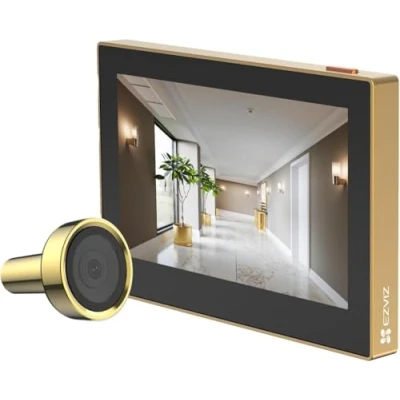 Abbildung von EZVIZ CP2 WLAN Türspion mit 4,3 Zoll Farbbildschirm, 2MP kabellose Video Türklingel Kamera 146 Weitwinkel und 2200mAh Akku, 2,4GHz, wetterfest (Gold)