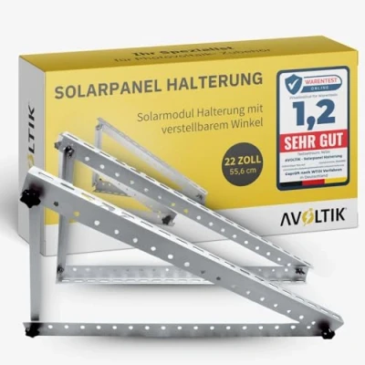 Abbildung von Avoltik Solarpanel Halterung 22 Zoll / 55,6cm I Solarmodul Balkonkraftwerk aus Aluminium PV Aufständerung mit verstellbarem Winkel für Dach, Balkon &amp; Boden Solarmodule
