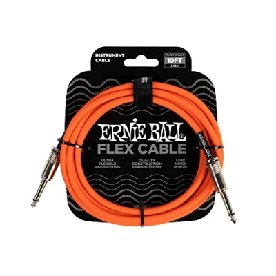 Abbildung von Ernie Ball Flex Instrument Cable Straight/Straight Orange 3 m Gerade Klinke