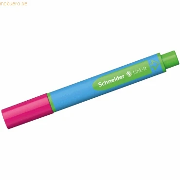 Abbildung von Schneider Schreibgeräte Kugelschreiber Slider Link It, Kappenmodell, XB, pink, Schaftfarbe: cyan