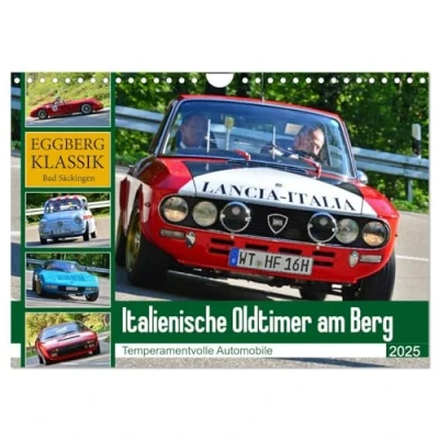 Abbildung von Italienische Oldtimer am Berg (Wandkalender 2025 DIN A4 quer), CALVENDO Monatskalender