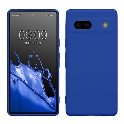 Abbildung von kwmobile Handyhülle kompatibel mit Google Pixel 7a Hülle Handy Case aus weichem Silikon in Baltik Blau