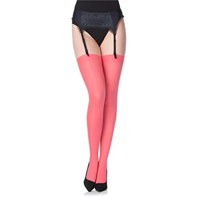 Abbildung von Merry Style Damen Mikrofaser Strapsstrümpfe MS 799 40 DEN (Korallenrot, XL XXL (46 50))