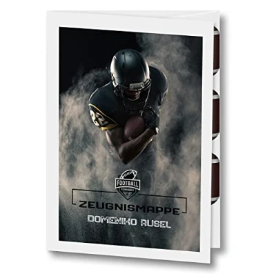 Abbildung von Stammbuchshop Zeugnismappe mit Name Unterschriftenmappe personalisiert American Football A4 Schule Footballmappe Sport