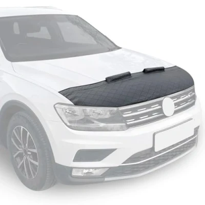 Abbildung von OMAC Haubenbra Steinschlagschutz kompatibel mit Ford Tourneo Custom 2018 2024 Schwarz Halb