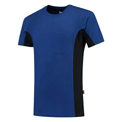 Abbildung von Tricorp 102002 Workwear Bicolor Brusttasche T Shirt, 100% Gekämmte Baumwolle, 190g/m², Königsblau Marine, Größe 4XL