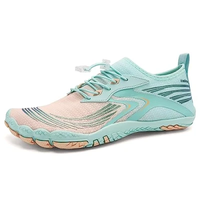 Abbildung von IceUnicorn Barfußschuhe Herren Damen Zehenschuhe Aquaschuhe Fitnessschuhe Traillaufschuhe Schwimmschuhe Wasserschuhe(037 Mondgrün, 43EU)
