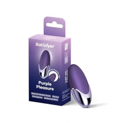 Abbildung von Satisfyer Purple Pleasure Auflegevibrator Lay On Toy Sex Spielzeug für die Frau Leistungsstark, leise &amp; wasserdicht (IPX7) Erotisches Sexspielzeug mit 15 Vibrations Programmen 9,5 cm
