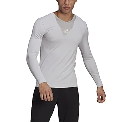 Abbildung von adidas Herren Team Base Tee Langarm T Shirt, Light Grey, L