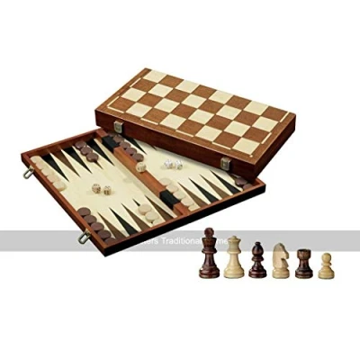 Abbildung von Philos Spiel, Schach Backgammon Dame Set Feld 40 mm Randbeschriftung