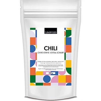 Abbildung von Limfood 200g Chili ohne Kerne extra scharf Chiliflocken geschrotet angenehme schärfe