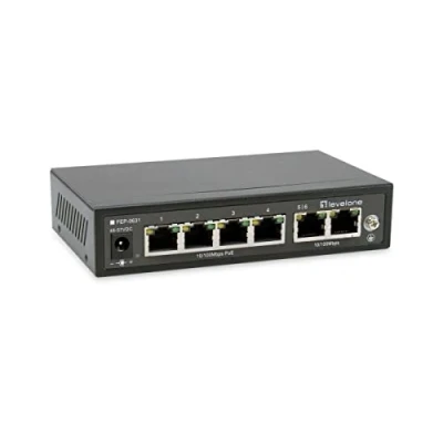 Abbildung von LevelOne Switch 6 Fast Ethernet Ports mit 4 PoE 60W (FEP 0631)