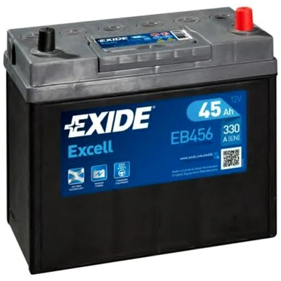 Abbildung von EXIDE EXCELL EB456 Batterie 12V 45Ah 330A HONDA: CIVIC 8 Hatchback, Jazz 3 Schrägheck, 2 DAIHATSU: Sirion II, Terios I