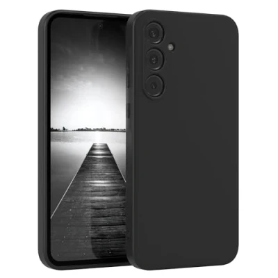 Abbildung von EAZY Case Silikonhülle für Samsung Galaxy A35 Hülle Silikon Schwarz stoßfeste Handyhülle Schutzhülle mit Kameraschutz Dünn Premium Schutz Cover TPU Phone Bumper in Matt