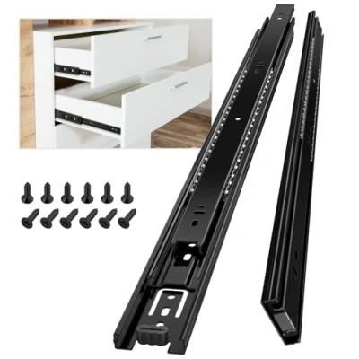 Abbildung von AOLISHENG Schubladenschienen Vollauszug 600mm Kugelauszug Küchenschrank Schubladenführungen Schienen Schubladen Schienensystem Mit 45 kg Tragkraft 1 Paar(2er Set)