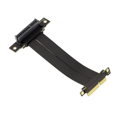 Abbildung von KALEA INFORMATIQUE Riser PCI Express Gen 4.0 Erweiterungsmatte ein PCIe x4 Stecker auf eine Buchse, mit einer Bandbreite von 64 GT/s.