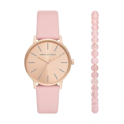 Abbildung von Armani Exchange SET Uhr, Damen, Größe: One Size, Pink