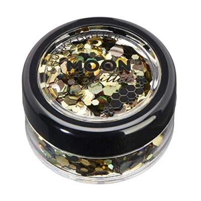 Abbildung von Mystiker grobkörniger Glitter von Moon 100% kosmetische Glitzer für Gesicht, Körper, Nägel, Haare und Lippen 3g Luxe