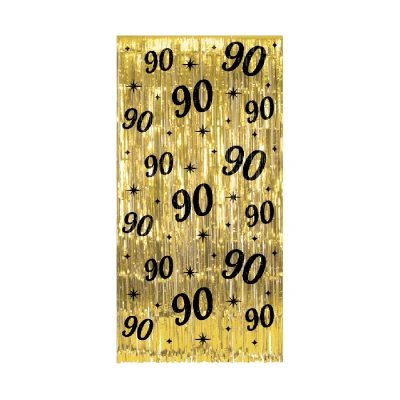 Abbildung von Tür vorhang 90 Jahre Gold Schwarz Classy 100x200cm pro Einheit