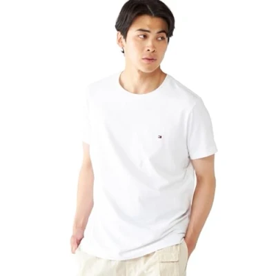 Abbildung von Tommy Hilfiger Herren Core Stretch Slim Cneck Tee T Shirt, Weiß, M EU