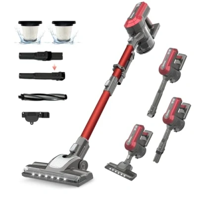 Abbildung von Akitas V10 30V 450W 50 Minuten Akku Staubsauger kabellos Stielstaubsauger aufrecht und handgehalten, Leichtgewicht mit bürstenlosem digitalem BLDC Motor, geeignet für Teppiche Tierhaare
