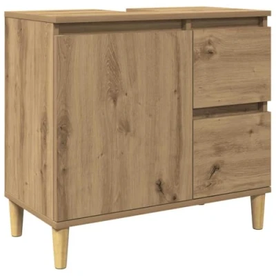 Abbildung von vidaXL Badezimmerspiegelschrank Waschbeckenunterschrank Artisan Eiche 65x33x60 cm Holzwerkstoff