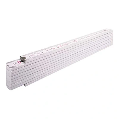 Abbildung von STABILA Zollstock Type 1407, 2 m, weiß, metrische Skala, Winkelfunktion, Meterstab aus PEFC zertifiziertem Holz, Stahlblechgelenke mit integrieter Stahlfeder