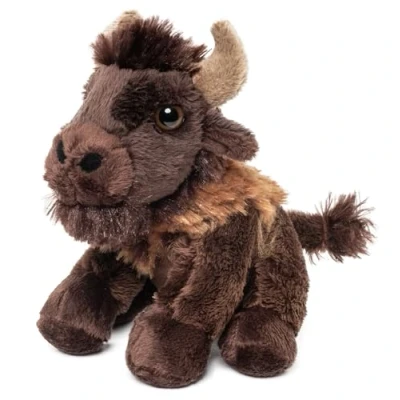 Abbildung von Uni Toys Kuscheltier Bison Plushie 13 cm (Höhe) Plüsch Büffel, Wisent Plüschtier, zu 100 % recyceltes Füllmaterial