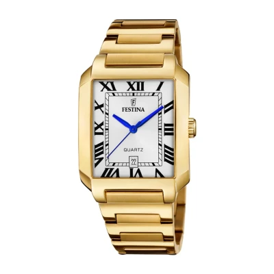 Abbildung von Festina Quarzuhr On The Square, Armbanduhr, Herrenuhr, Damenuhr, Edelstahlarmband, Datum