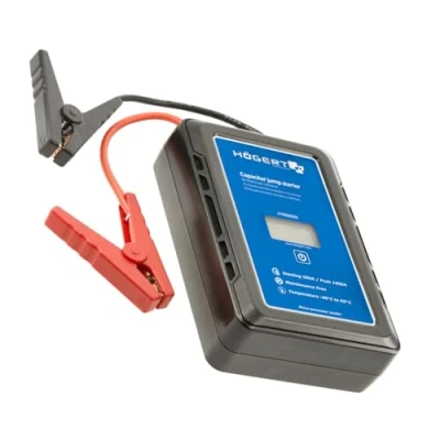 Abbildung von Högert Technik Kondensator Startgerät 500A Starthilfe Powerbank Auto Batterie Booster Starter Stromstärke 500 A/1000A für 12 V Batterien