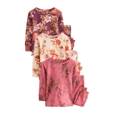 Abbildung von Next Pyjama Schlafanzüge mit floralem Muster, 3er Pack (6 tlg)