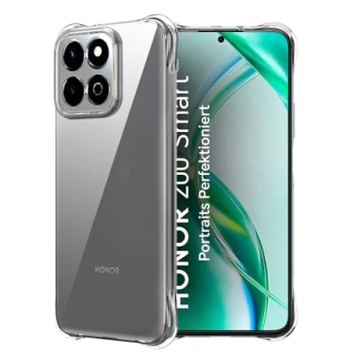 Abbildung von FDHYFGDY Schutzhülle für Honor 200 Smart 5G Hülle, transparente stoßfeste Silikon Handyhülle, klare, weiche TPU Stoßstangenabdeckung Case Handyhülle