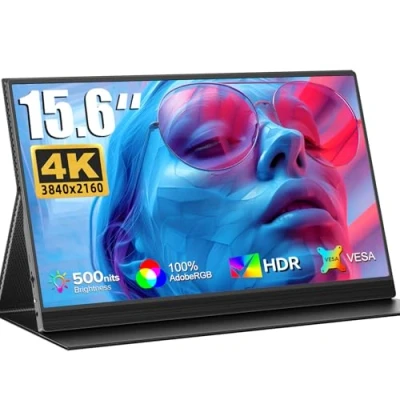 Abbildung von UPERFECT Portable Monitor 4K 15,6 Zoll Tragbarer 100% AdobeRGB Metallgehäuse Mobiler Bildschirm mit Protective Case Mini HDMI Type C USB OTG für Laptop, PC, Phone, PS4, VESA kompatibel