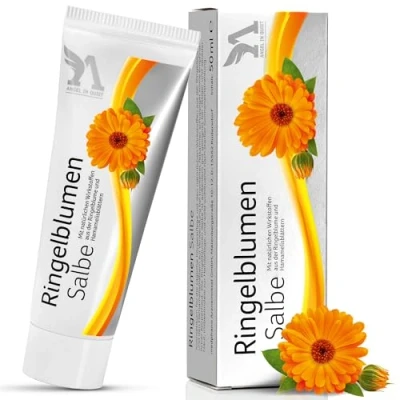 Abbildung von Ringelblumensalbe Hoher Anteil Calendula Extrakt pflegt &amp; lindert trockene Haut Besonders hautverträglich Salbe gegen Hautirritationen 50 ml