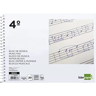 Abbildung von Musikblock Liderpapel Pentagramm 3 mm Viertel 20 Blatt 100 g/m²