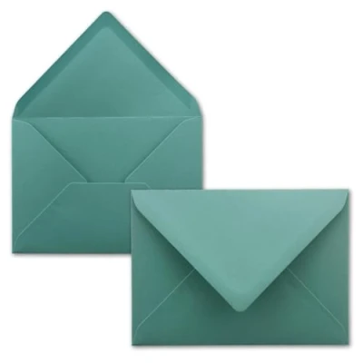 Abbildung von 100 Brief Umschläge Lagunenblau DIN C6 114 x 162 mm Kuverts mit Nassklebung ohne Fenster für Gruß Karten &amp; Einladungen FarbenFroh by GUSTAV NEUSER