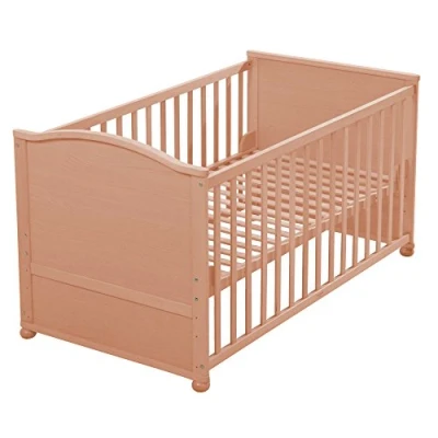 Abbildung von roba® Babybett 70 x 140 cm, Gitterbett, höhenverstellbar, umbaubar zum Juniorbett