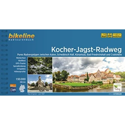 Abbildung von Kocher Jagst Radweg: Radwandern zwischen Aalen, Schwäbisch Hall, Bad Friedrichshall und Crailsheim. 1:50.000, 336 km, wetterfest/reißfest, GPS Tracks Download, LiveUpdate (Bikeline Radtourenbücher)